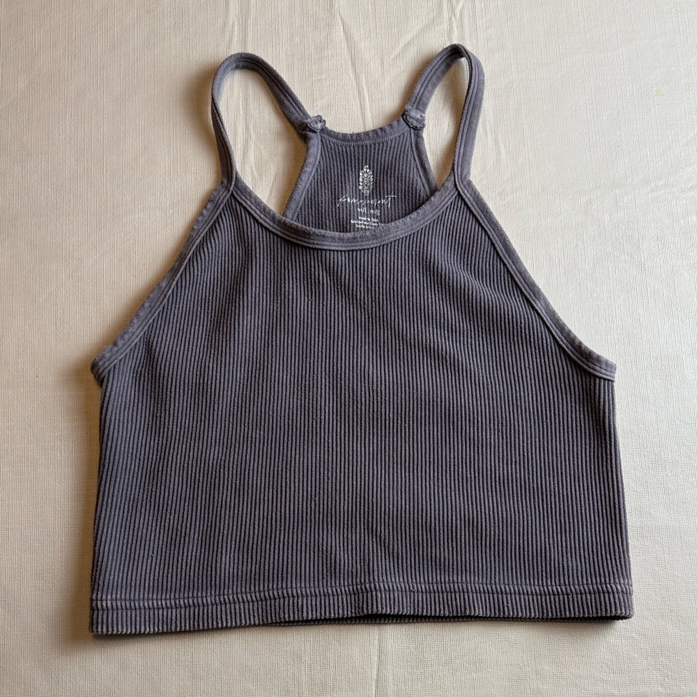 FP Movement Run Happy Tank Gray and Teal Ribbed Tank Tops Size M/L - Picture 6 of 11